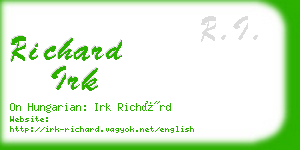 richard irk business card